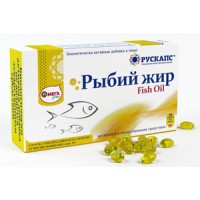 РЫБИЙ ЖИР, Fish Oil, РУСКАПС, 30 капсул