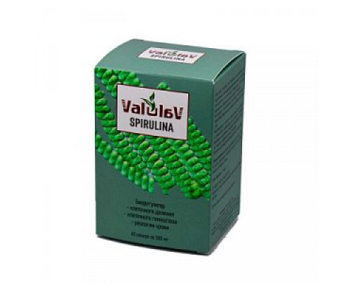 СПИРУЛИНА ФАЛУЛАФ, Valulav Spirulina, источник аминокислот, витаминов и минералов, Сашера-Мед, 60 капсул